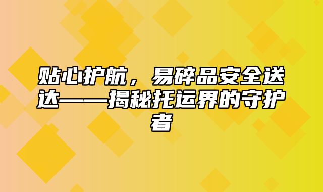 贴心护航，易碎品安全送达——揭秘托运界的守护者