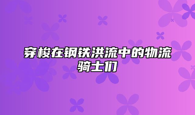 穿梭在钢铁洪流中的物流骑士们