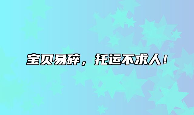 宝贝易碎，托运不求人！