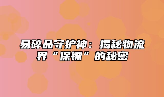 易碎品守护神：揭秘物流界“保镖”的秘密