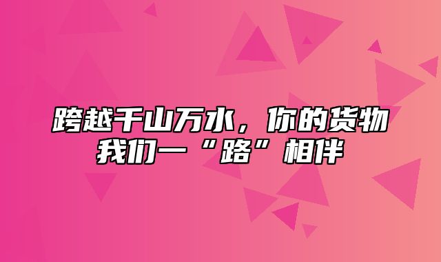 跨越千山万水，你的货物我们一“路”相伴