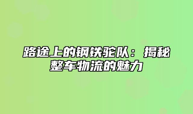 路途上的钢铁驼队：揭秘整车物流的魅力