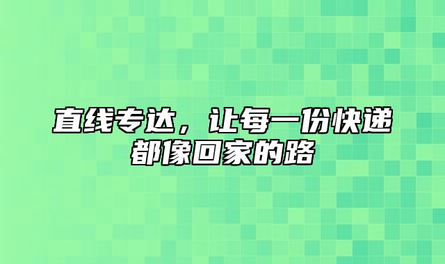 直线专达，让每一份快递都像回家的路