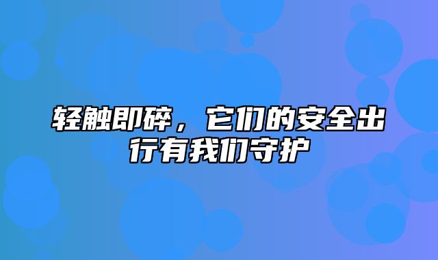 轻触即碎，它们的安全出行有我们守护